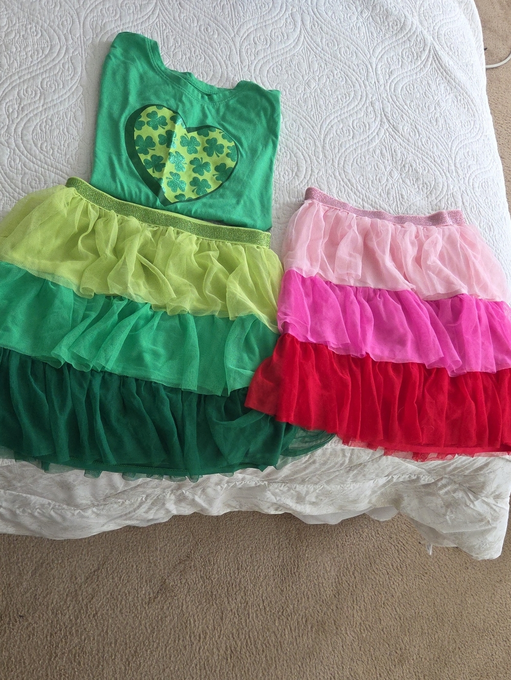 Girls Layered Tulle Skirt - Bright Green